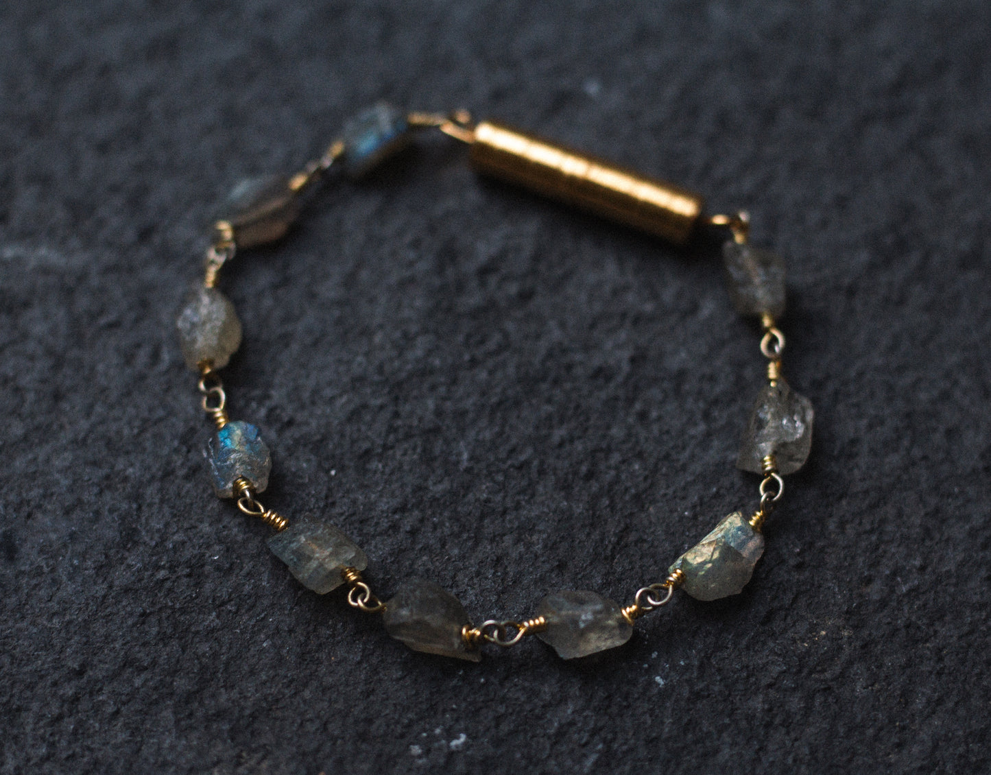 Raw Labradorite Bracelet