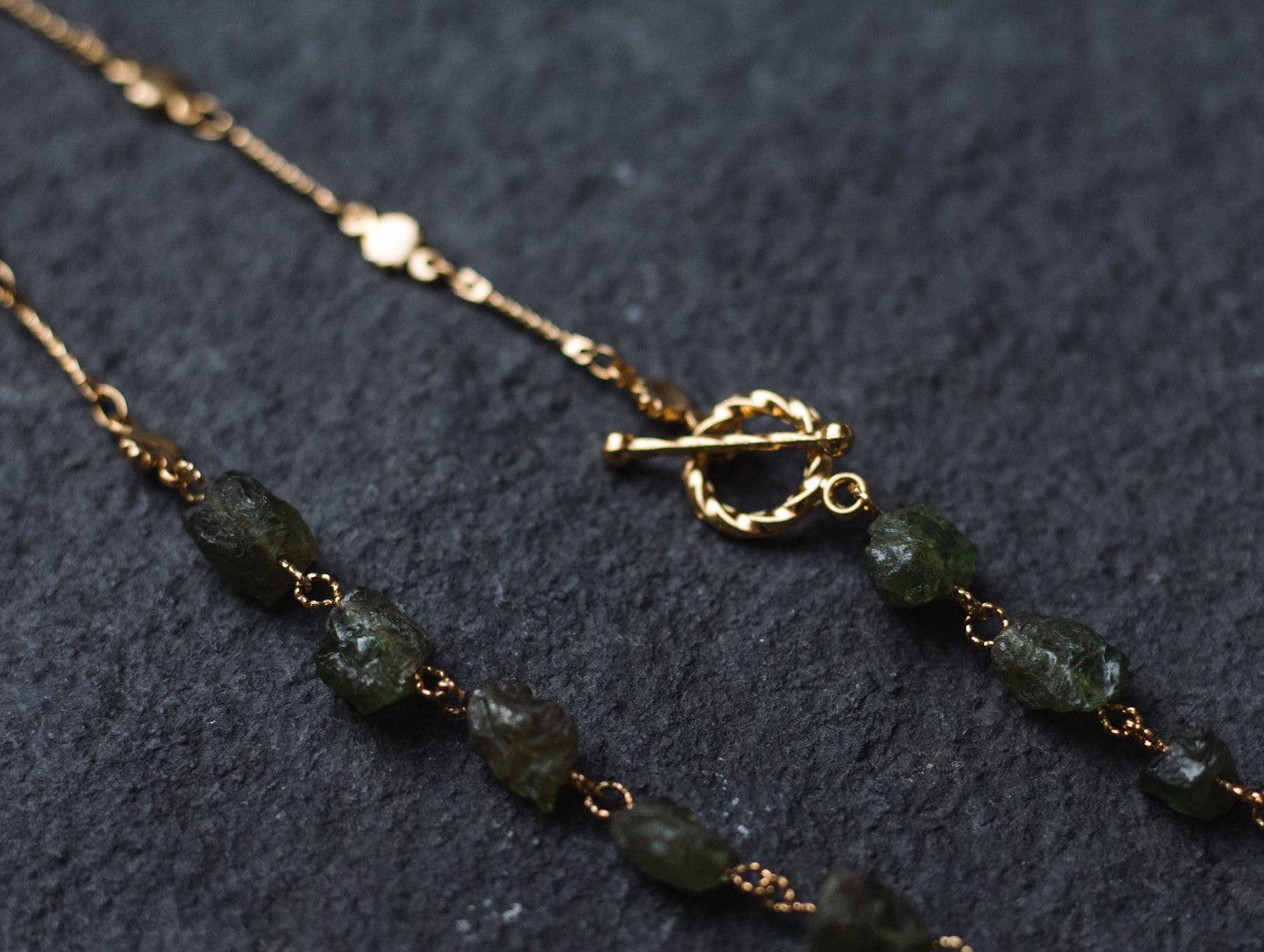 Raw Peridot Sun Fine Choker