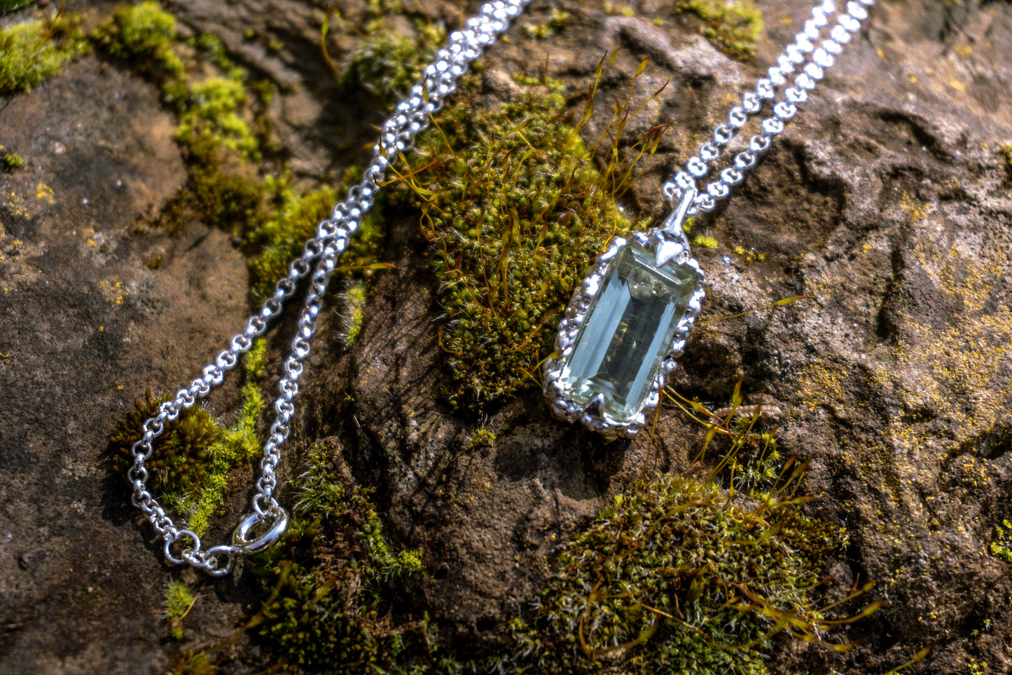 Siren necklace with prasiolite