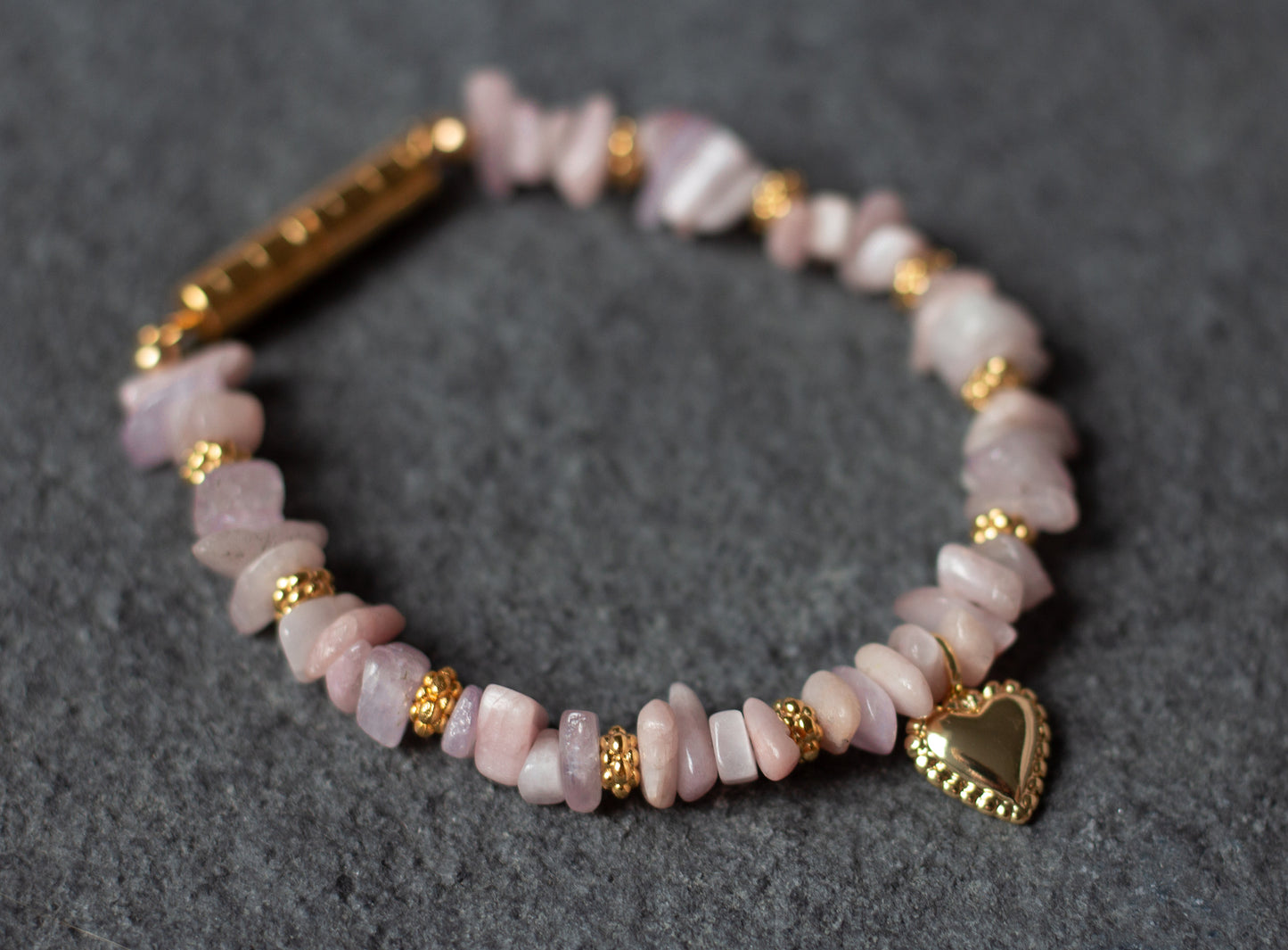 Kunzite Heart Bracelet