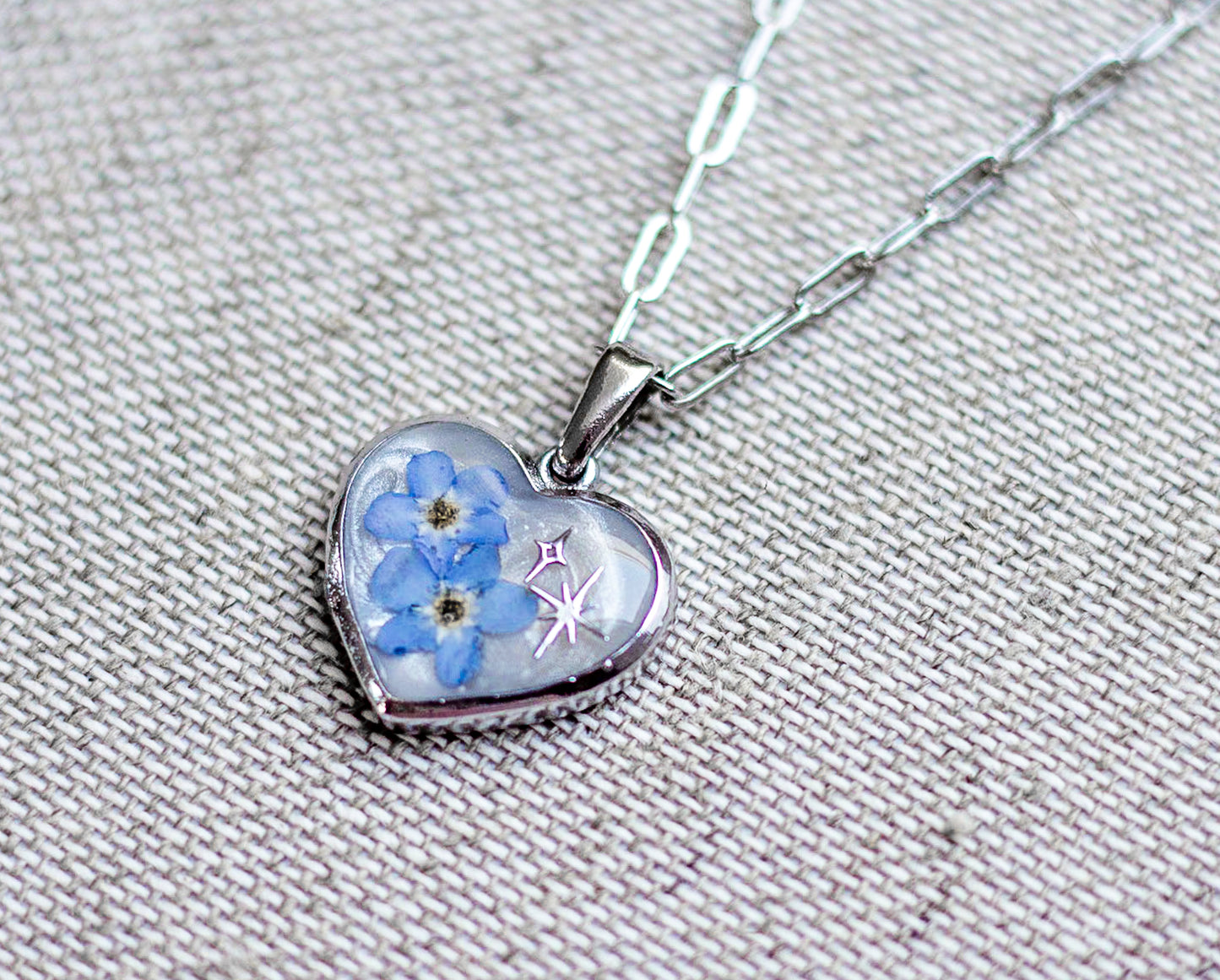 Forget-me-not silver Heart