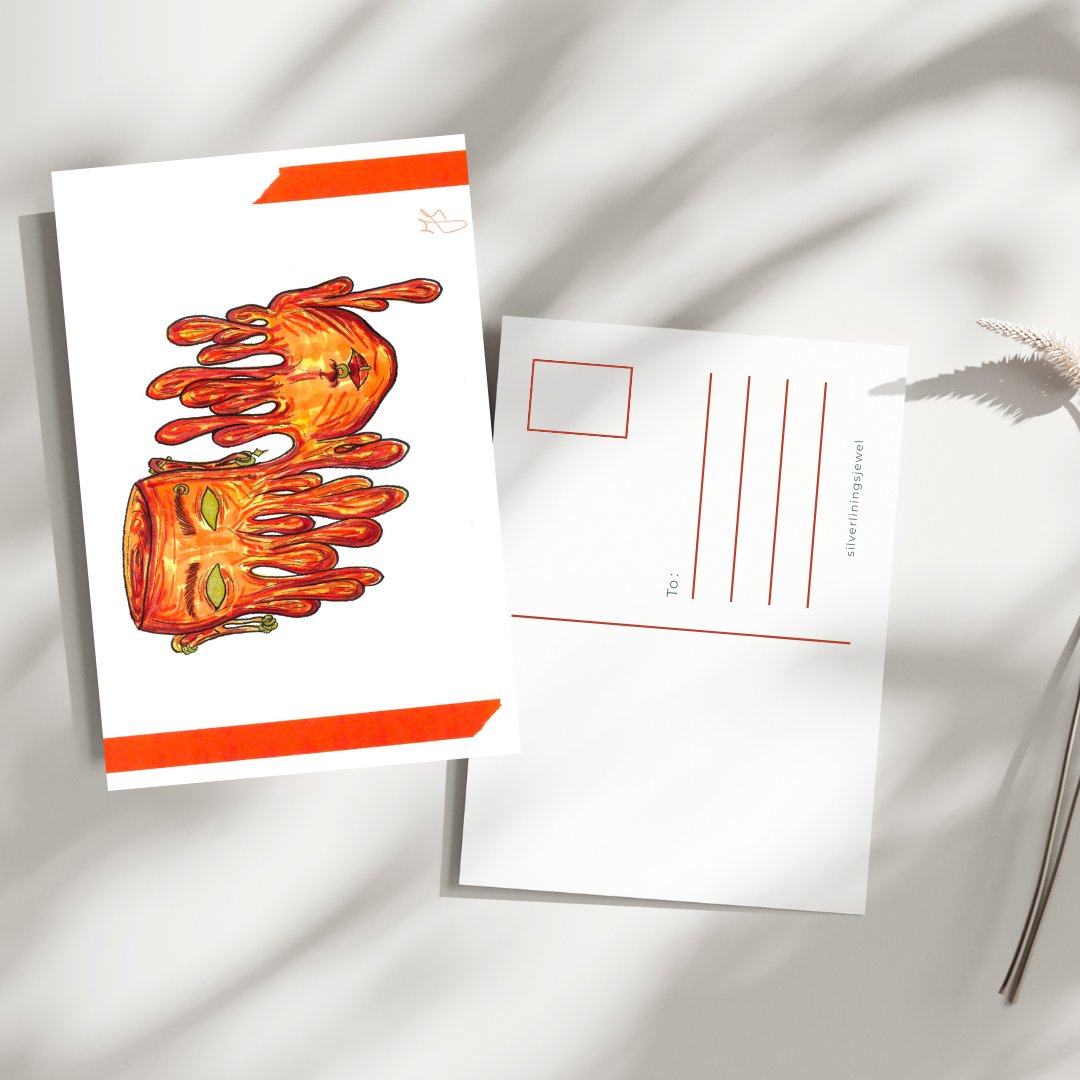 Melting Faces Postcard