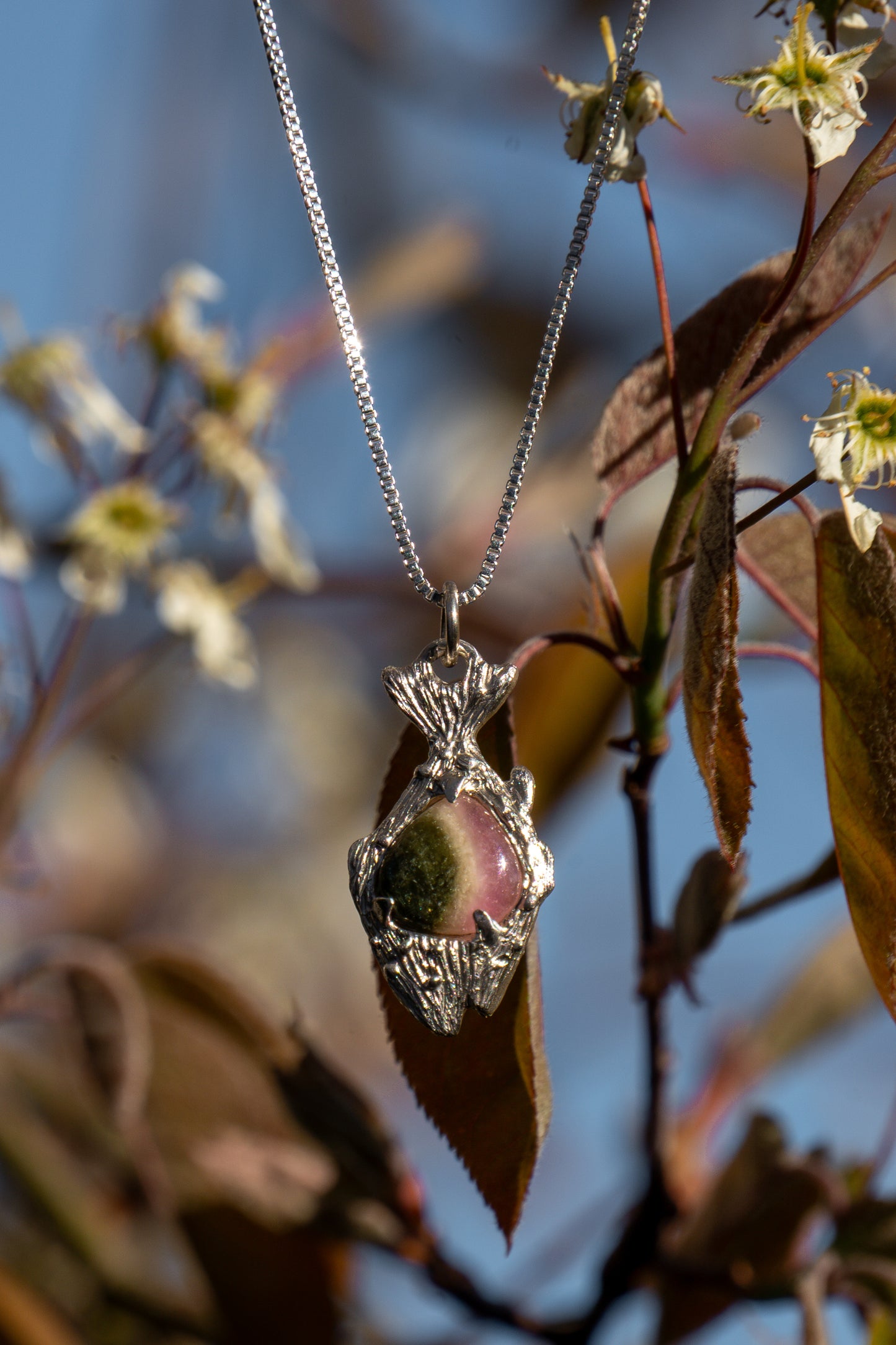 Watermelon Fish 935 Silver Necklace