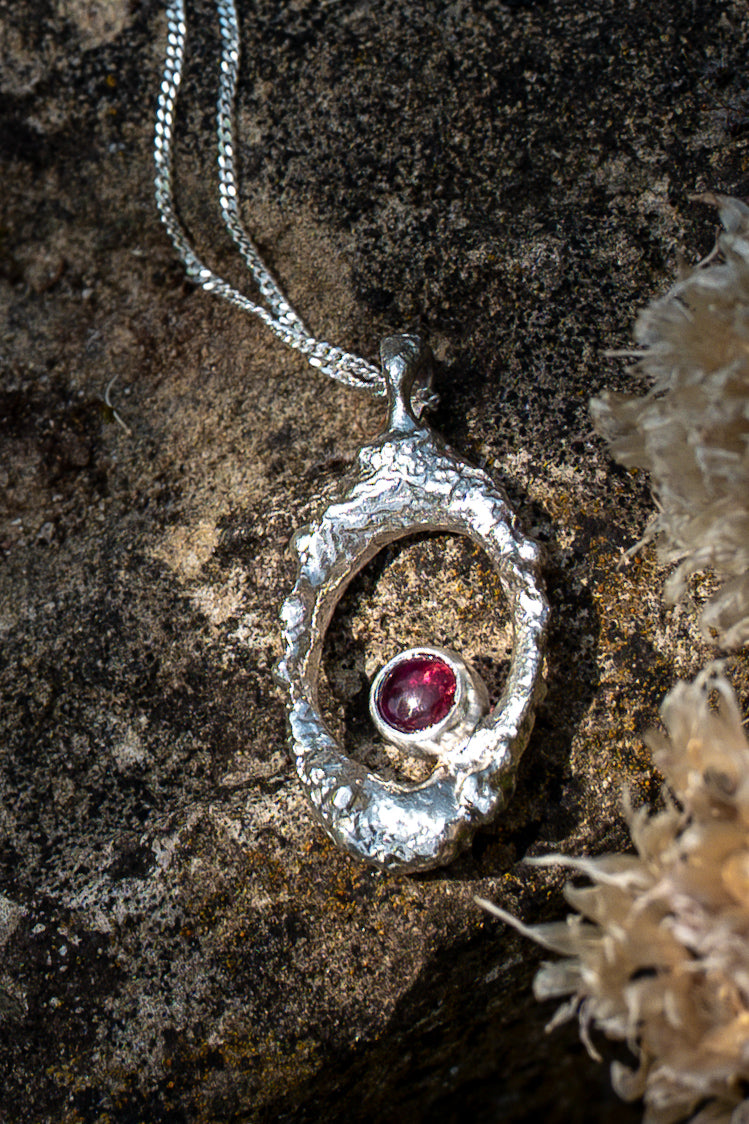 Pink Portal Pendant with tourmaline