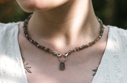 Silver Holding Hands Choker