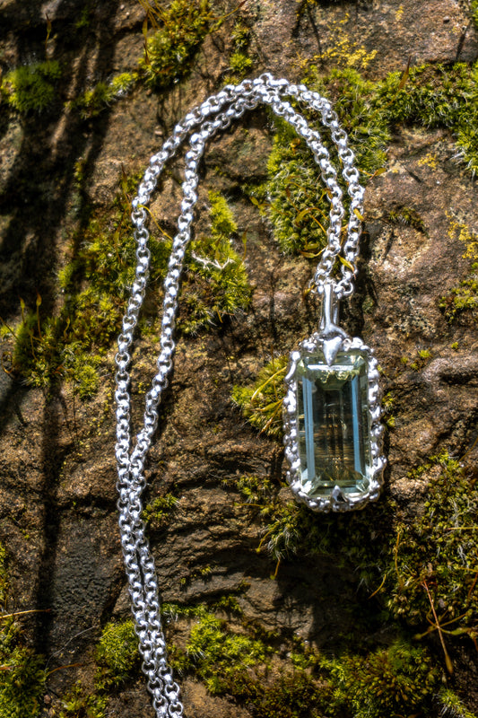Siren necklace with prasiolite