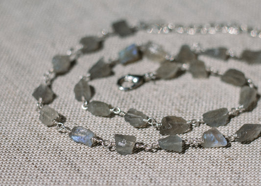 Raw Labradorite Fine Choker