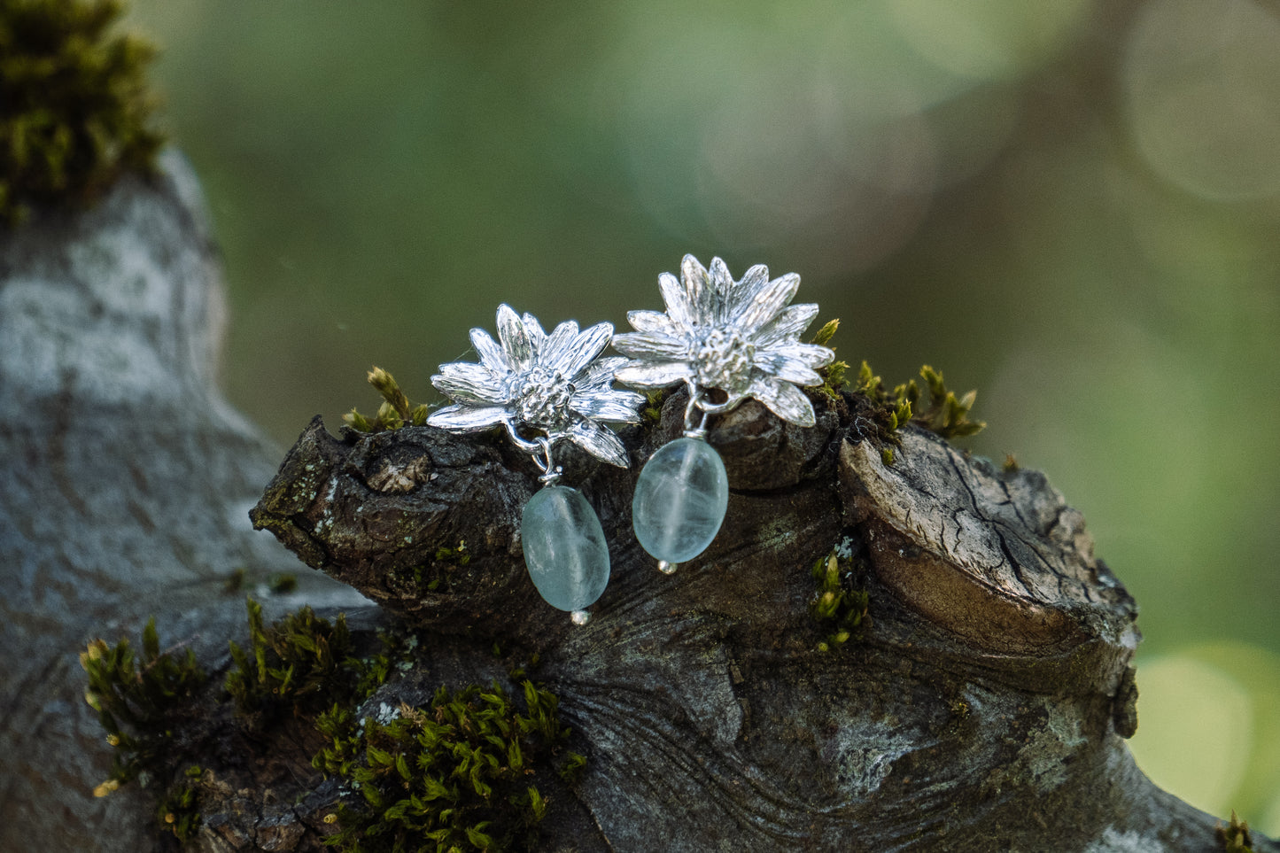 Daisy 935 Silver Earrings with blue Fluorite