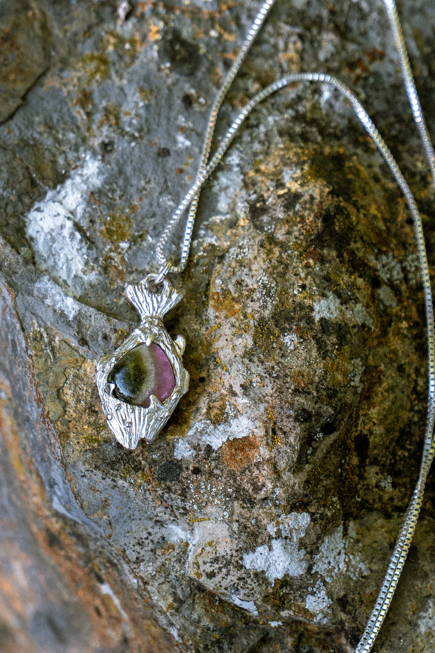 Watermelon Fish 935 Silver Necklace