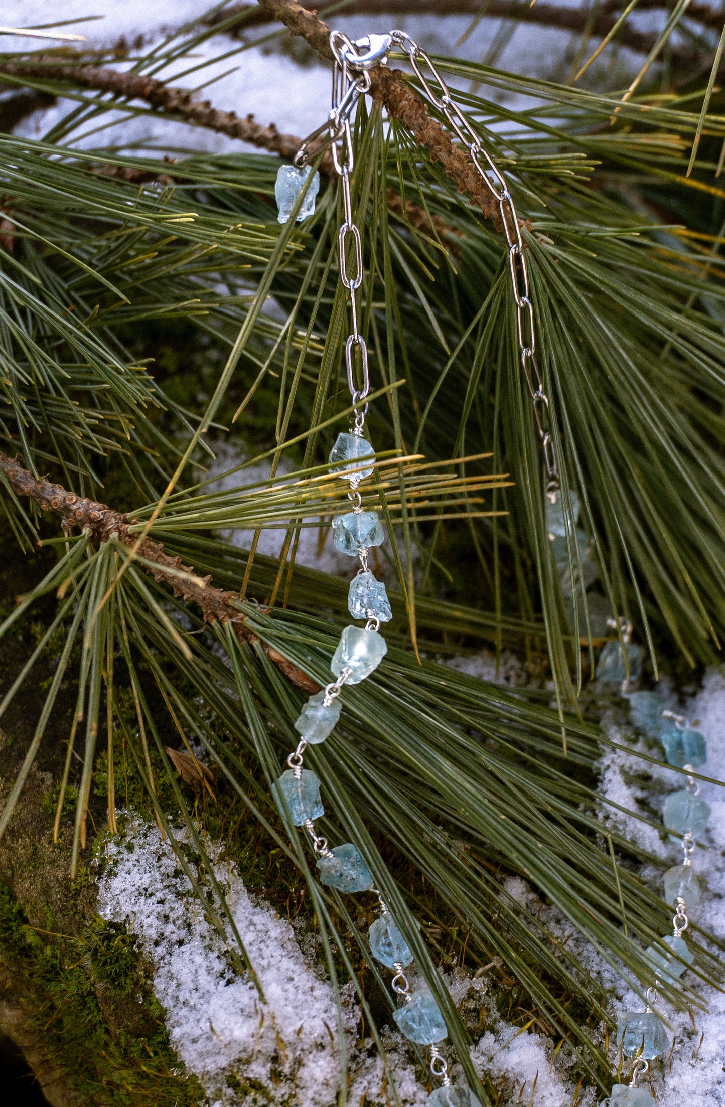 Raw Aquamarine fine choker