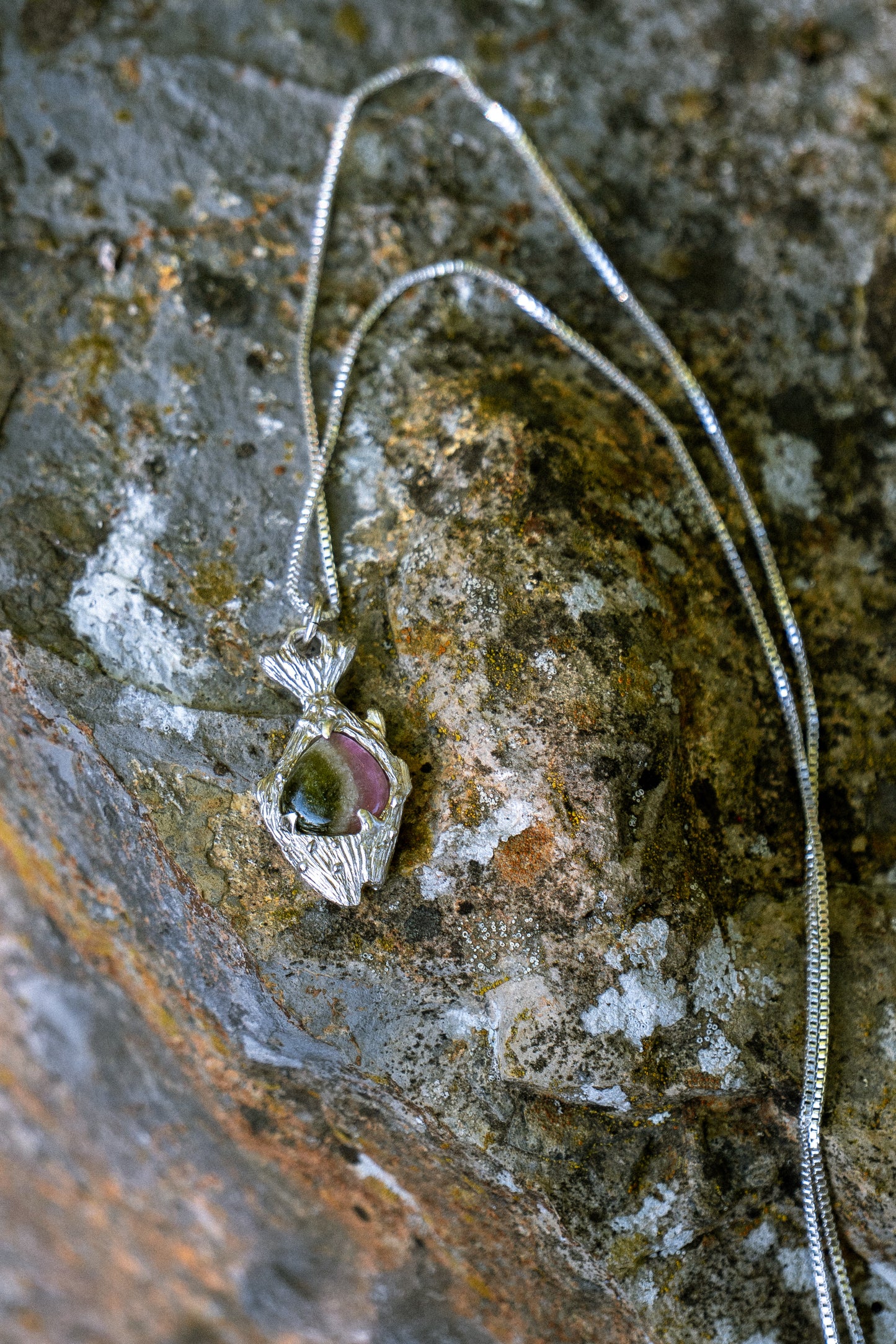 Watermelon Fish 935 Silver Necklace