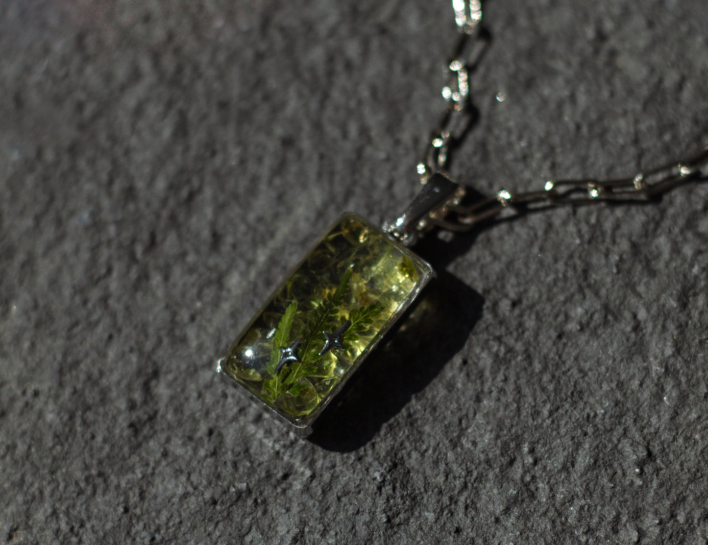Small Silver Peridot Charm
