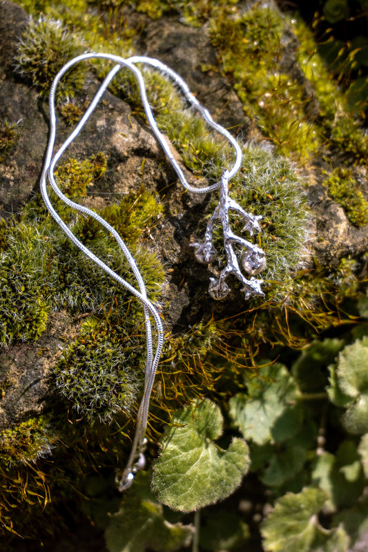Tomato branch Sterling silver necklace