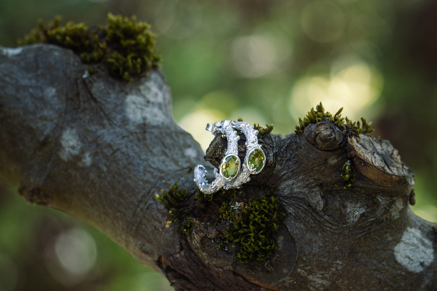 Signature Peridot 935 Silver Hoops