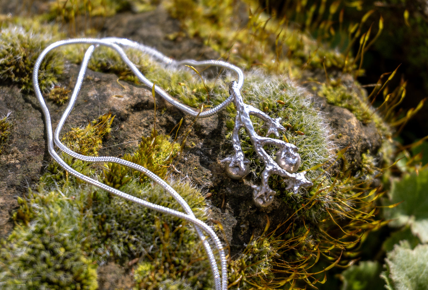 Tomato branch Sterling silver necklace