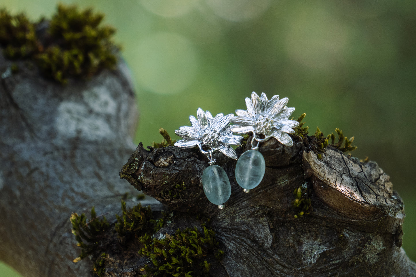 Daisy 935 Silver Earrings with blue Fluorite