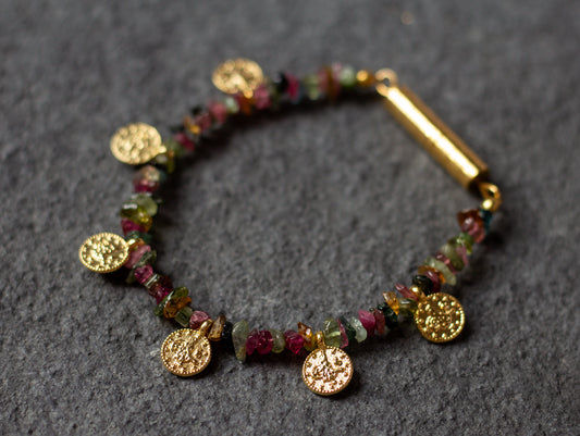 Tourmaline Coin Bracelet