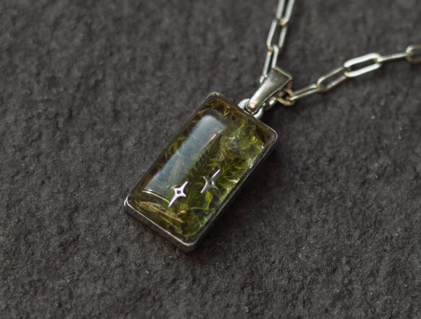Small Silver Peridot Charm