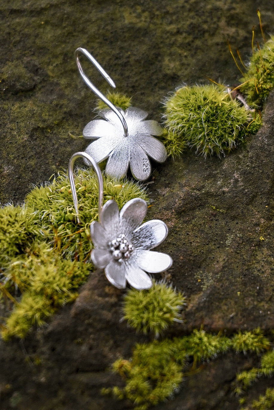 Flower Sterling Silver Earrings