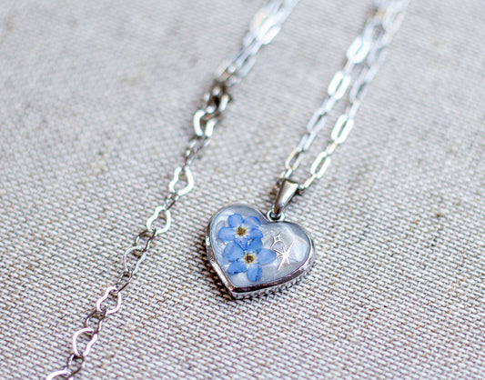 Forget-me-not silver Heart