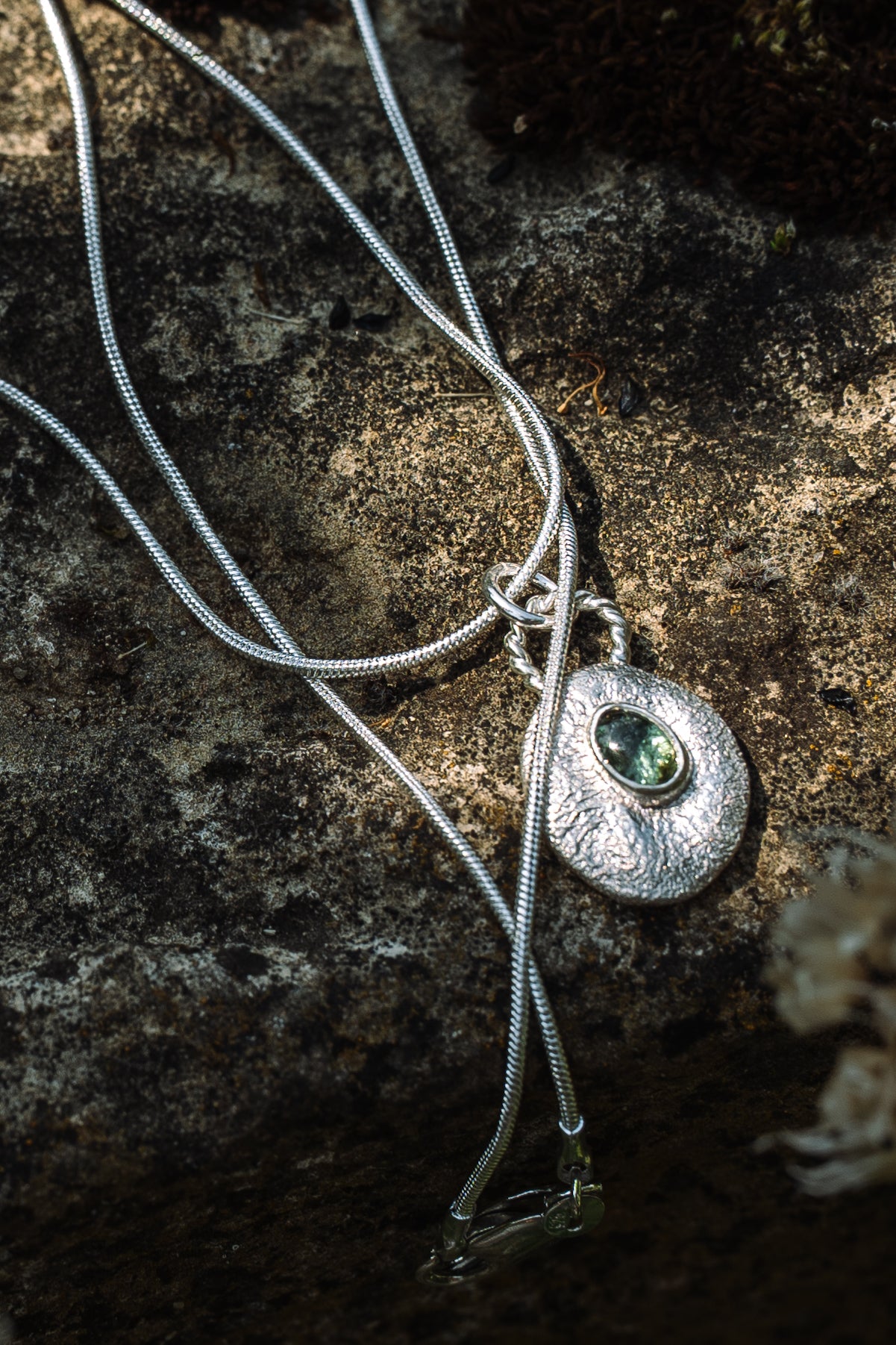 Sterling Silver Emerald Coin Necklace