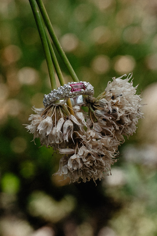 Bubble Ring with pink tourmaline