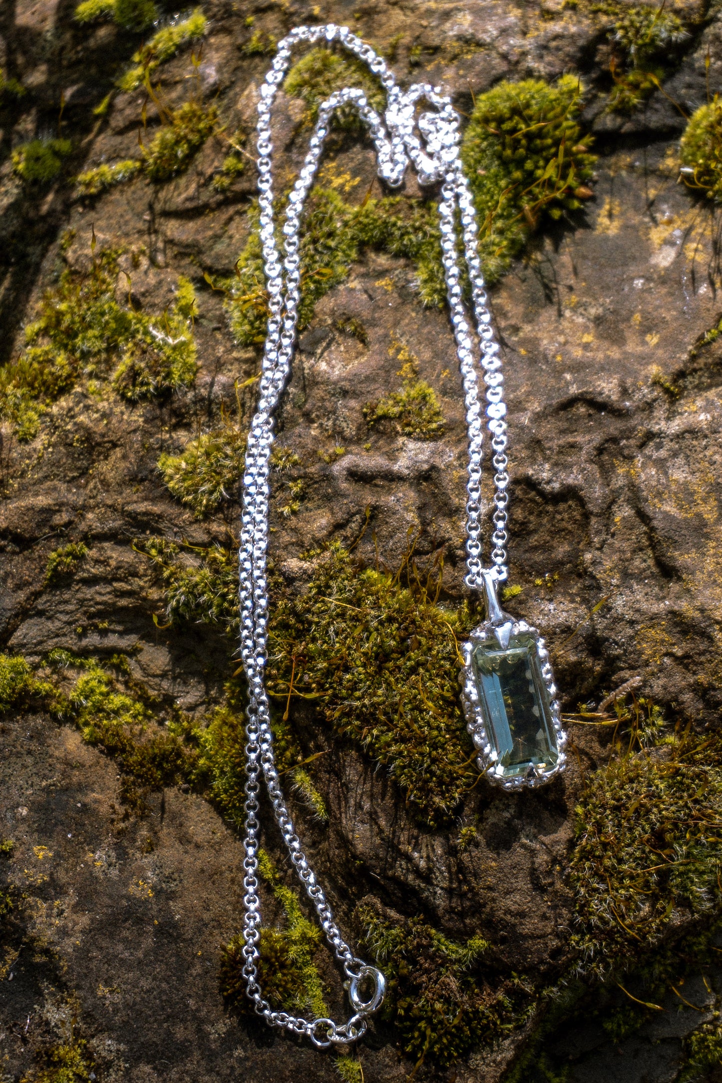 Siren necklace with prasiolite