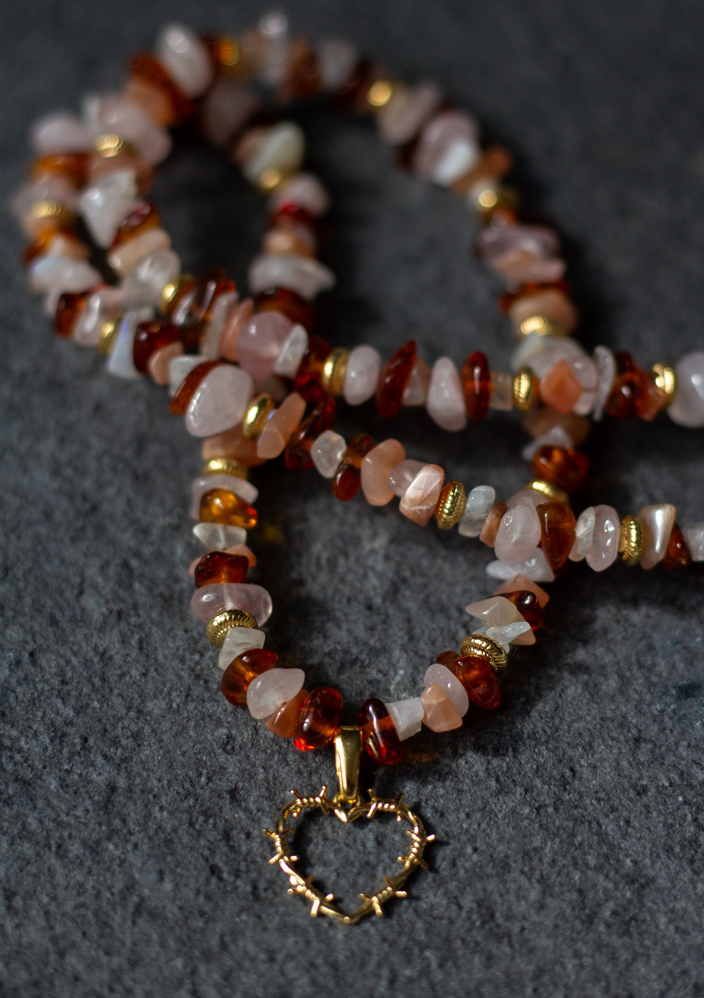 Amber Heart Choker
