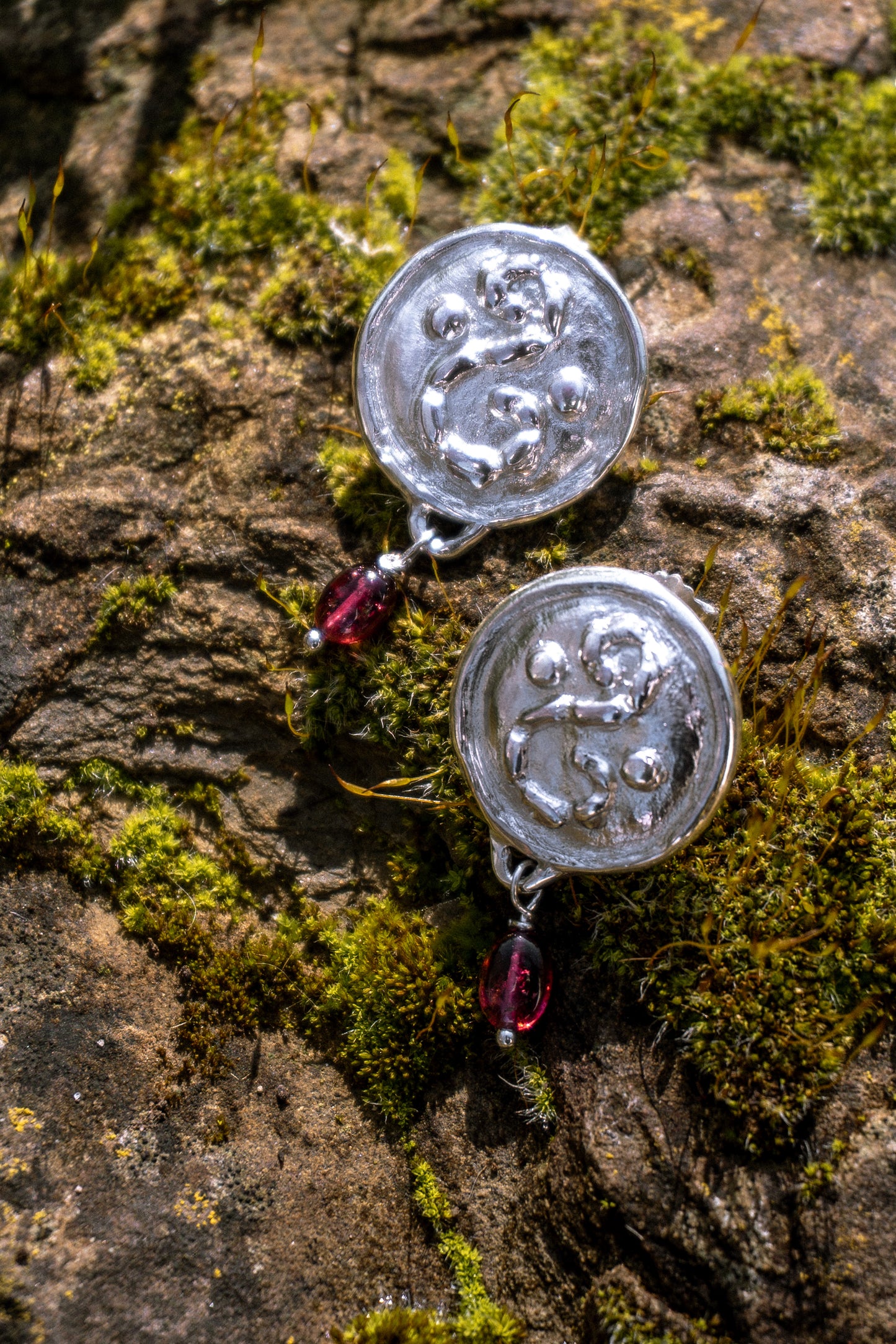 Vintage Coin Earrings with tourmaline