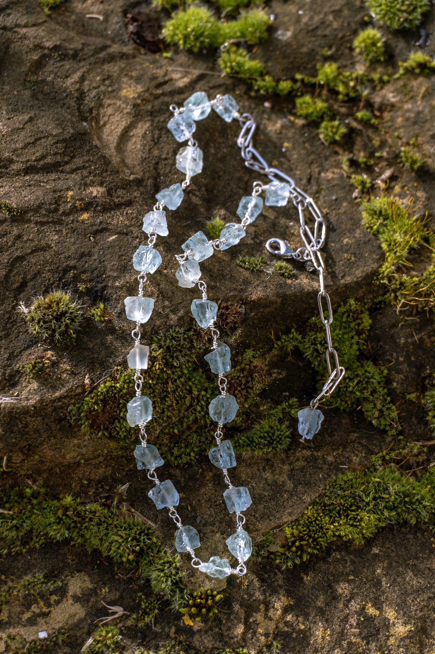 Raw Aquamarine fine choker