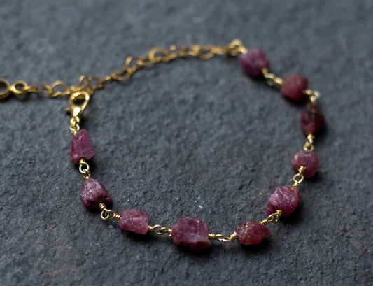 Raw Ruby Bracelet