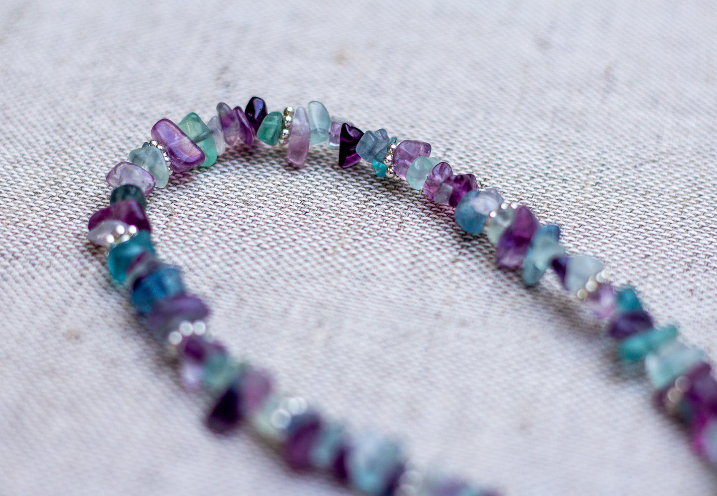 Silver Fluorite Moon Necklace